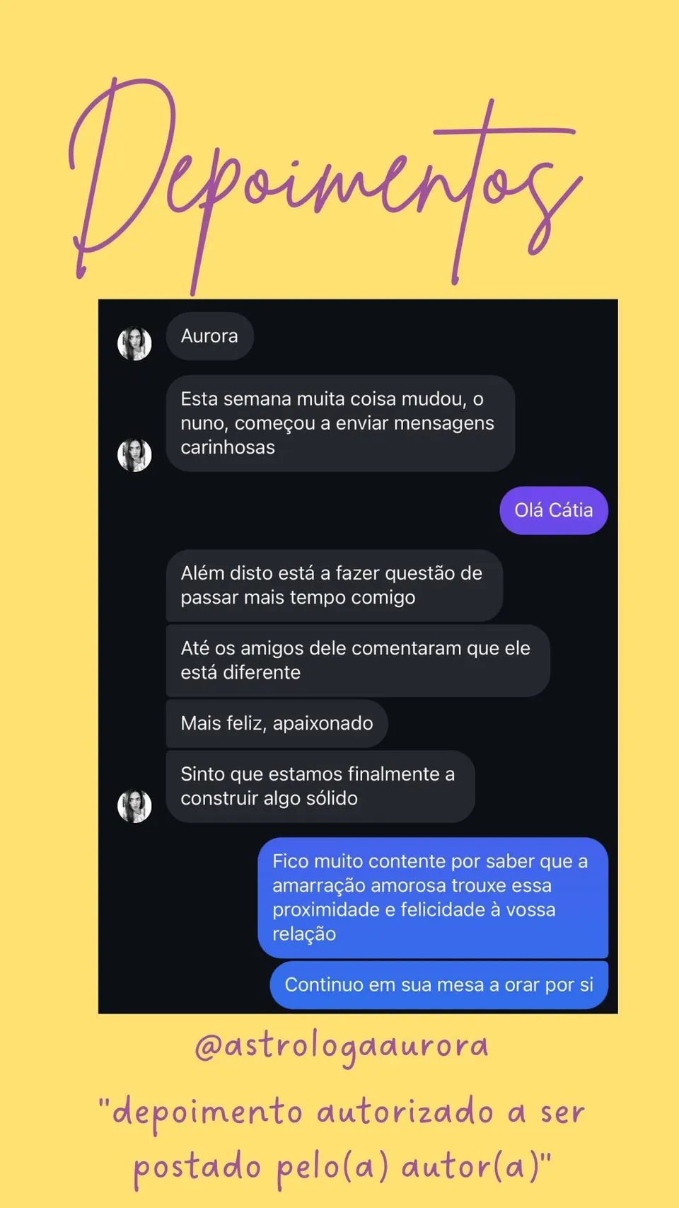 Print de conversa de depoimento de cliente, autorizado pela autora para divulgação