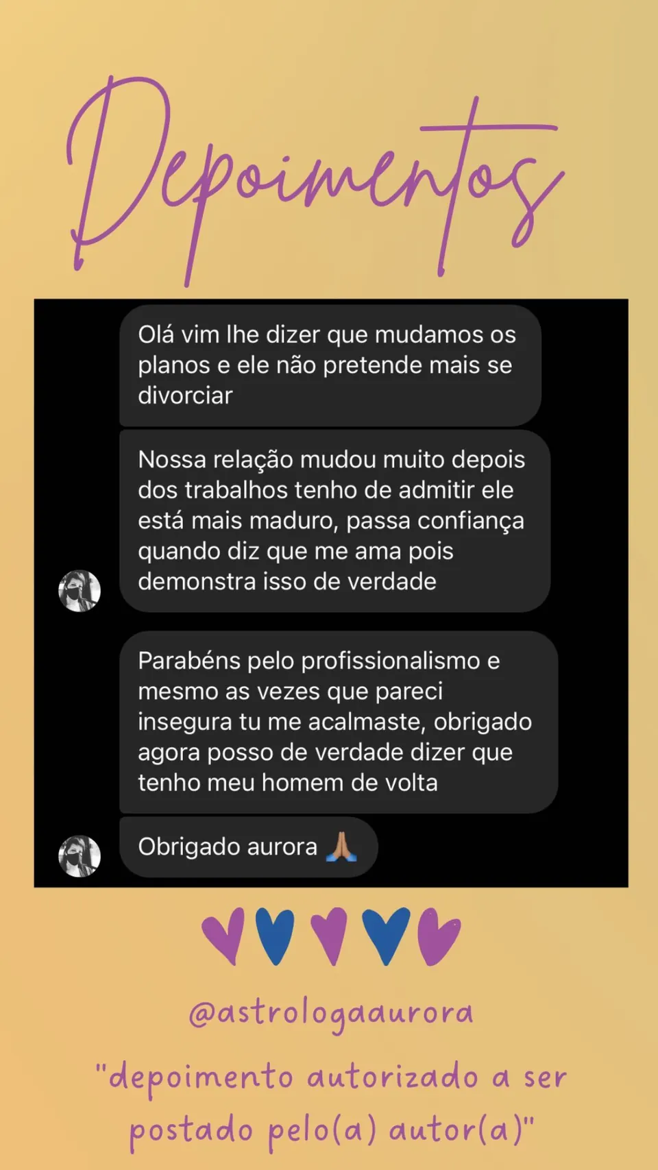 Print de conversa de depoimento de cliente, autorizado pela autora para divulgação