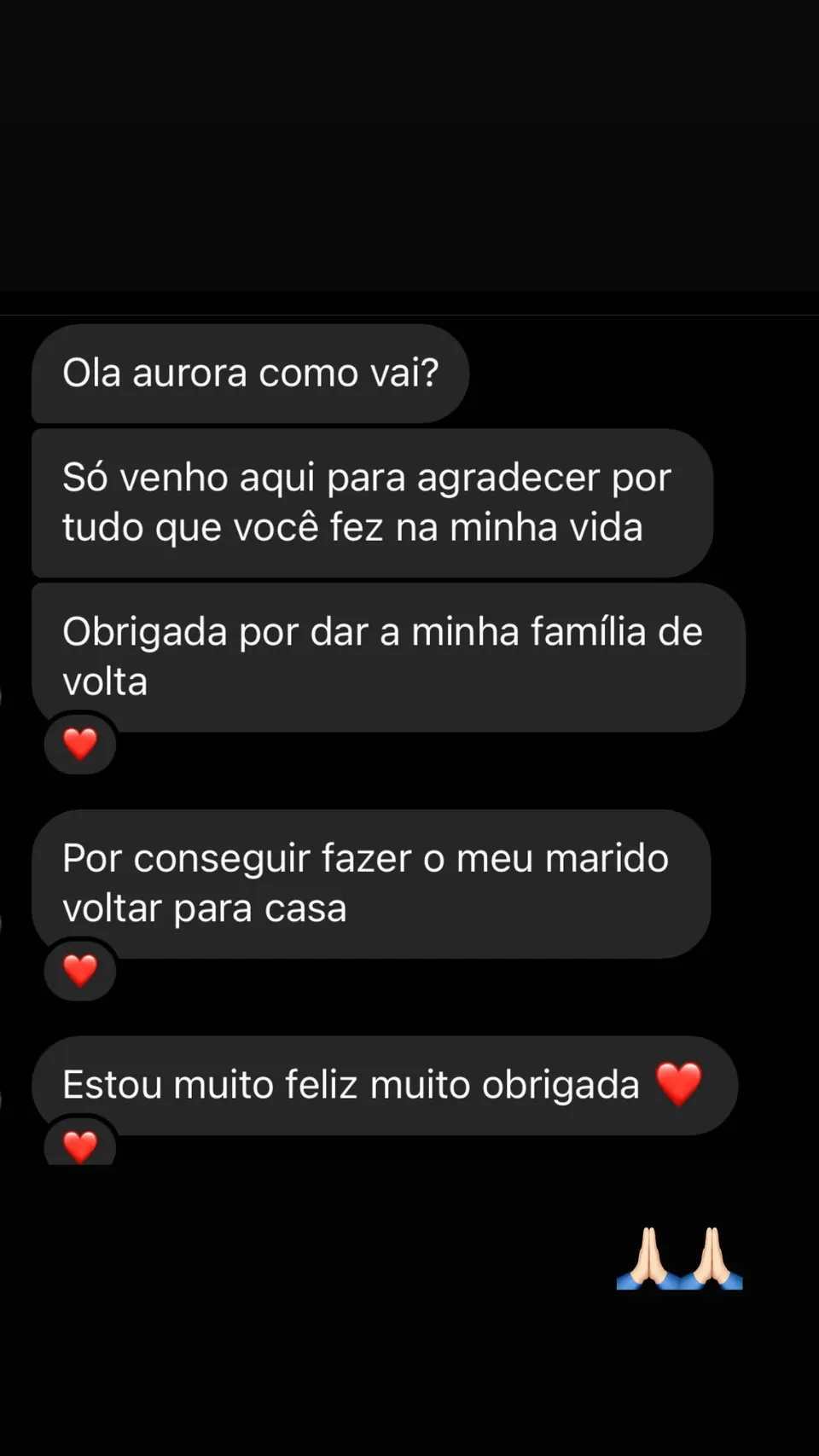 Print de conversa de depoimento de cliente, autorizado pela autora para divulgação